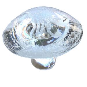 Vintage 1960s Viking Glass Zodiac Cancer Mushroom Paperweight Art Glass 2.5 in
